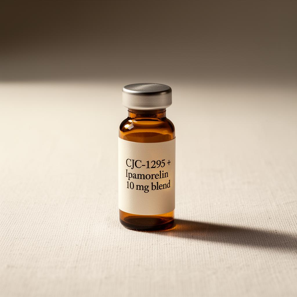 Single vial of CJC+IPA combination on a neutral surface